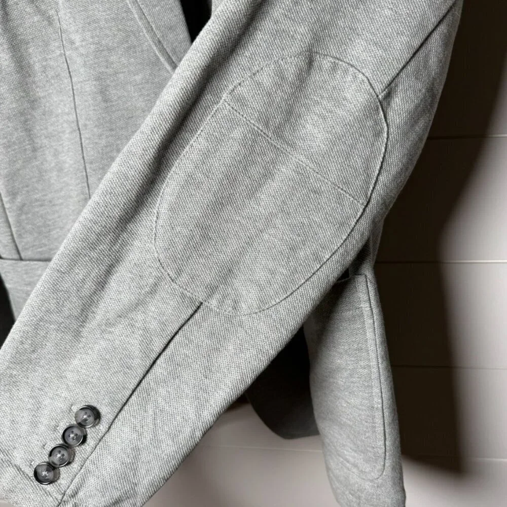 An Original Penguin Men's 100% Cotton Gray Blazer with Elbow Patches. Size XL
